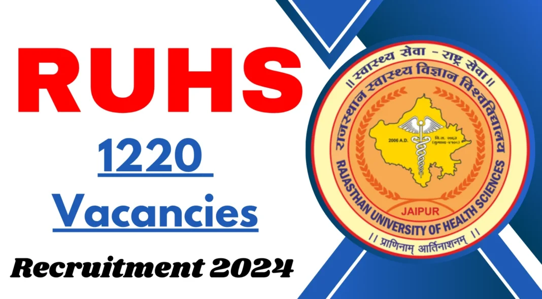 Rajasthan RUHS hiring 1220 Medical Officer