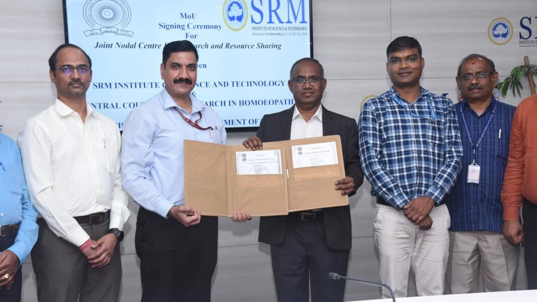 SRMIST signs MOU with Central Council for Research in Homeopathic